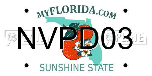 NVPD03 Florida License Plate