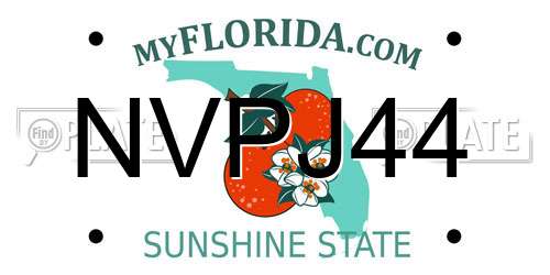 NVPJ44 Florida License Plate