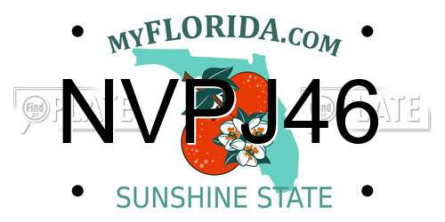NVPJ46 Florida License Plate