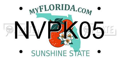 NVPK05 Florida License Plate