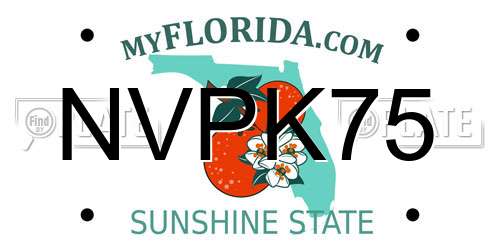 NVPK75 Florida License Plate