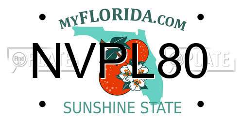 NVPL80 Florida License Plate