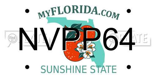 NVPP64 Florida License Plate
