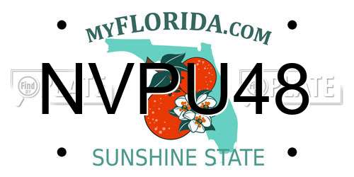 NVPU48 Florida License Plate