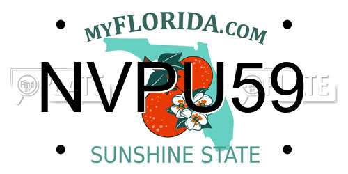 NVPU59 Florida License Plate