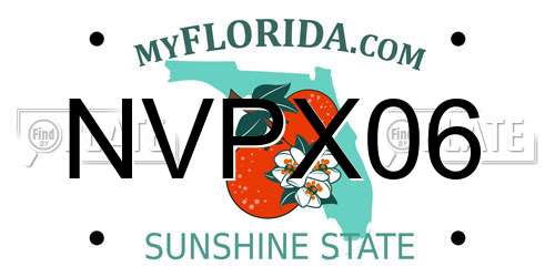 NVPX06 Florida License Plate