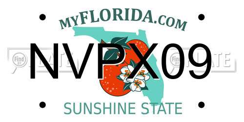 NVPX09 Florida License Plate