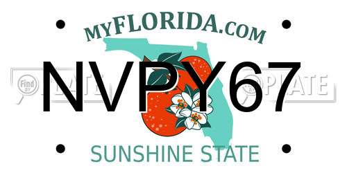 NVPY67 Florida License Plate