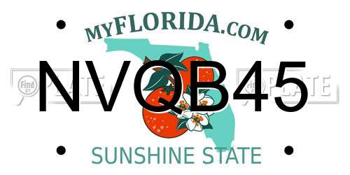 NVQB45 Florida License Plate