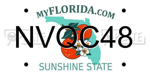 NVQC48 Florida License Plate