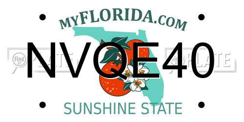 NVQE40 Florida License Plate