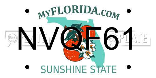 NVQF61 Florida License Plate