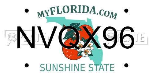 NVQX96 Florida License Plate