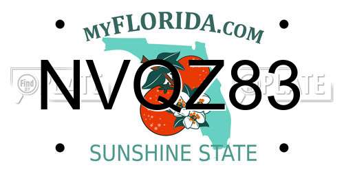 NVQZ83 Florida License Plate