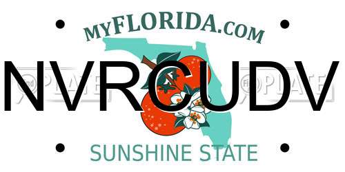 NVRCUDV Florida License Plate