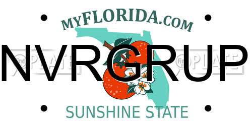 NVRGRUP Florida License Plate