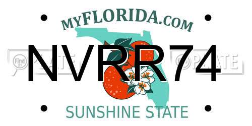 NVRR74 Florida License Plate
