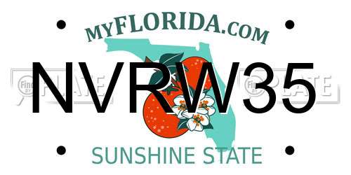 NVRW35 Florida License Plate
