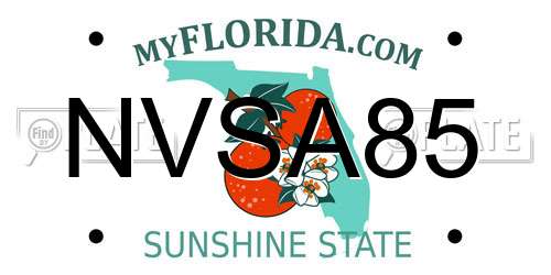 NVSA85 Florida License Plate