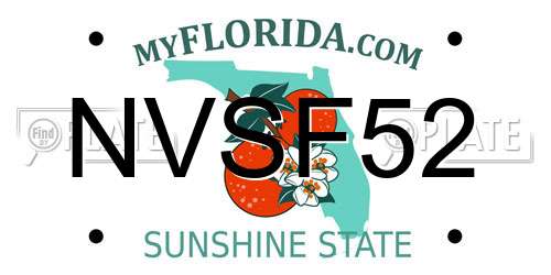 NVSF52 Florida License Plate