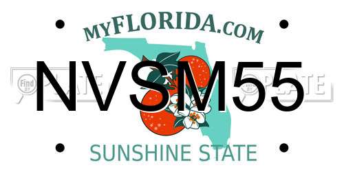NVSM55 Florida License Plate