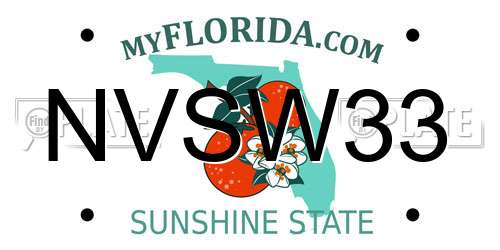 NVSW33 Florida License Plate