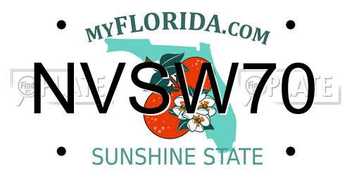 NVSW70 Florida License Plate