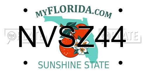 NVSZ44 Florida License Plate