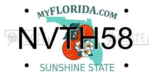 NVTH58 Florida License Plate