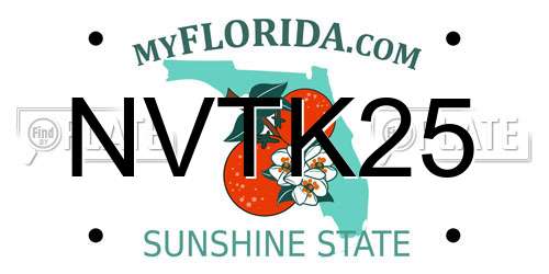 NVTK25 Florida License Plate