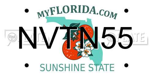 NVTN55 Florida License Plate