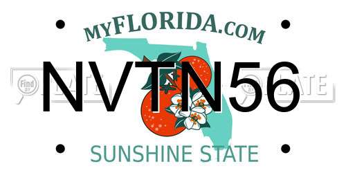 NVTN56 Florida License Plate