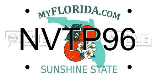 NVTP96 Florida License Plate