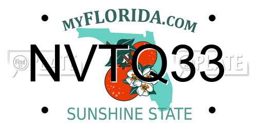 NVTQ33 Florida License Plate