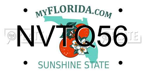 NVTQ56 Florida License Plate