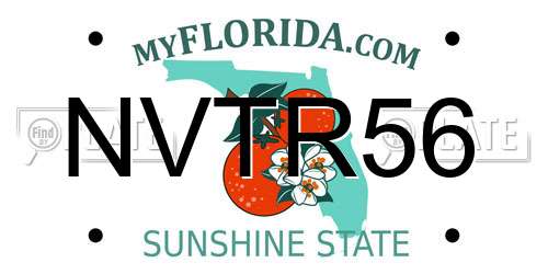 NVTR56 Florida License Plate