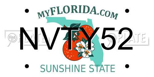 NVTY52 Florida License Plate