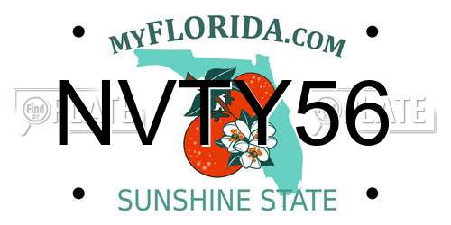 NVTY56 Florida License Plate