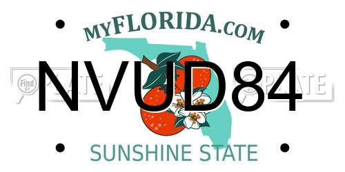NVUD84 Florida License Plate
