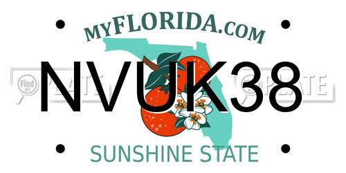 NVUK38 Florida License Plate