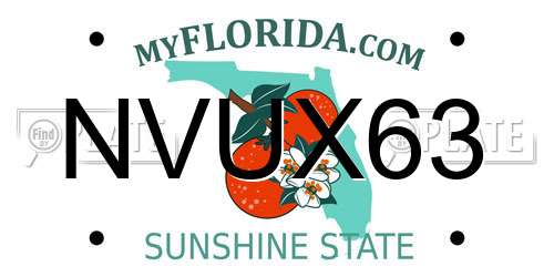 NVUX63 Florida License Plate
