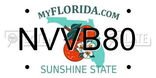 NVVB80 Florida License Plate