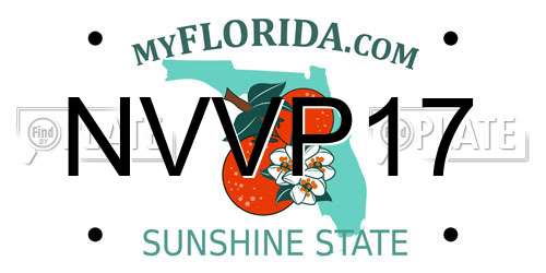 NVVP17 Florida License Plate