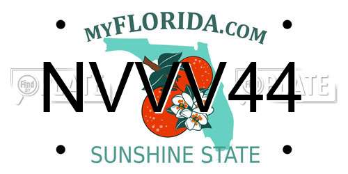 NVVV44 Florida License Plate