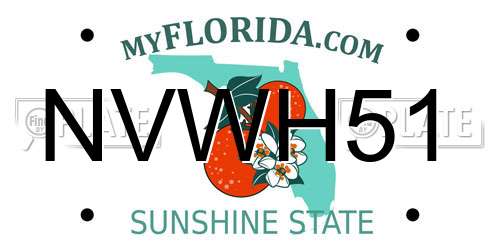 NVWH51 Florida License Plate