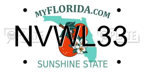 NVWL33 Florida License Plate