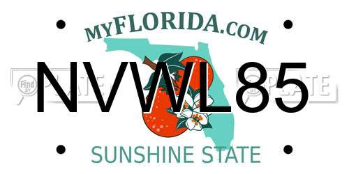 NVWL85 Florida License Plate