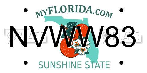 NVWW83 Florida License Plate