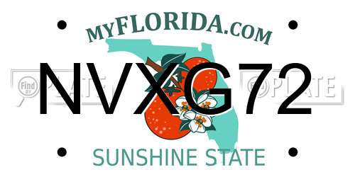 NVXG72 Florida License Plate