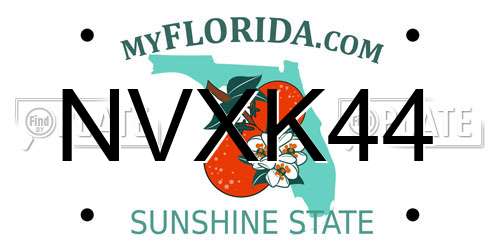 NVXK44 Florida License Plate